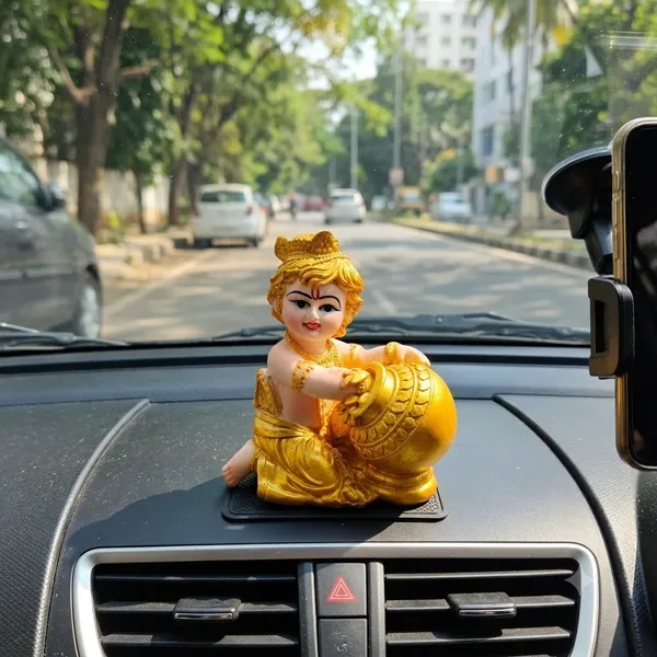 Gold_Resin_Bal_Krishna_With_Butter_Pot_Idol