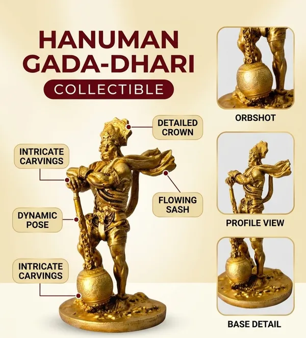 Gold_Resin_Bahubali_Hanuman_Religious_Idol