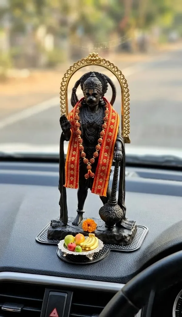 Black_Resin_Standing_Hanuman_With_Gada_Religious_Idol