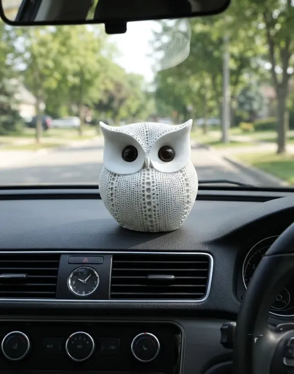 White_Resin_Decorative_Textured_Owl_Figurine