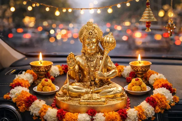 Gold_Resin_Seated_Hanuman_With_Gada_Devotional_Idol