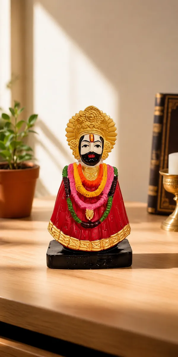 Multicolor_Resin_Devotional_Red_Crowned_Deity_Figurine