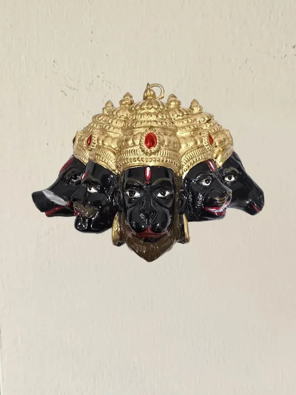 Gold_And_Black_Resin_Panchmukhi_Hanuman_Wall_Hanging_Idol_for_Wall_Hanging