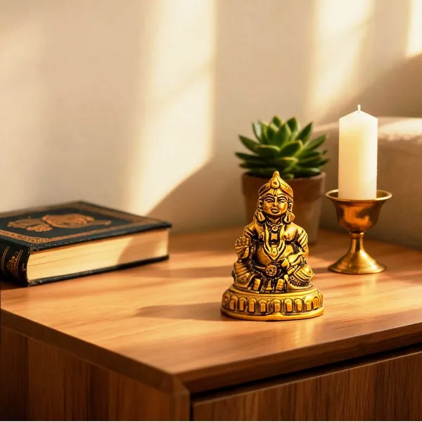 Gold_Resin_Seated_Lord_Kuber_Religious_Idol