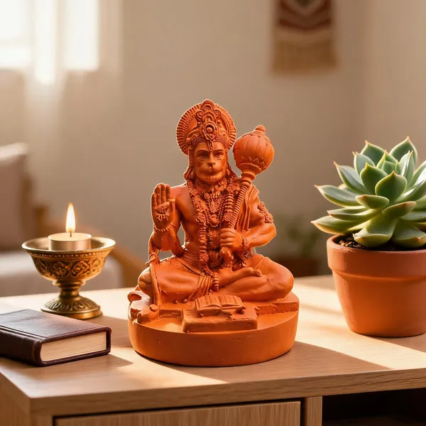 Orange_Resin_Seated_Hanuman_Dashboard_Figurine