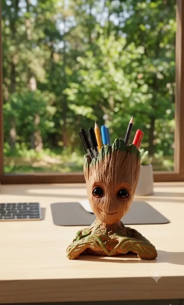 Gold_Resin_Groot_Character_Love_Pose_Desk_Pen_Holder