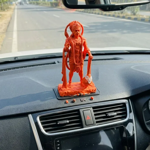 Orange_Resin_Standing_Hanuman_With_Gada_Religious_Idol