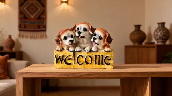 Orange_And_White_Resin_Decorative_Puppy_Welcome_Figurine