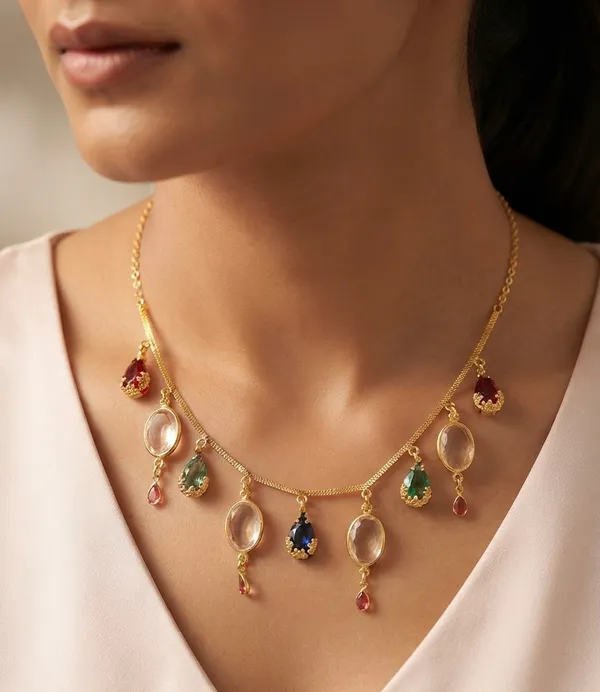 Gold-Tone_Multicolour_Pendant_Necklace_for_Women