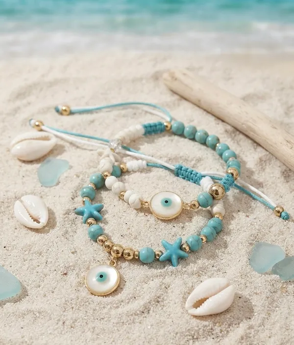 Turquoise_Gold_Brass_Coastal_Charm_Bracelet_For_Women