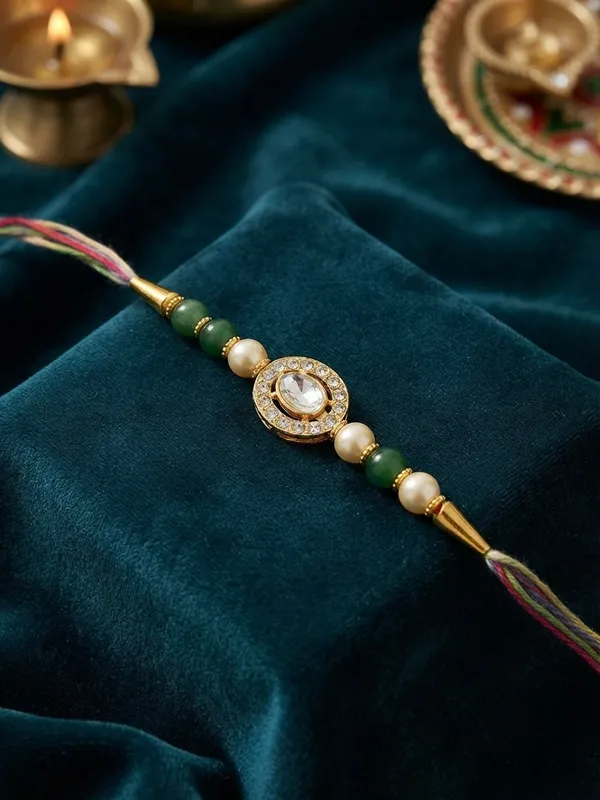 Green_Beaded_Decorative_Rakhi_for_Brother