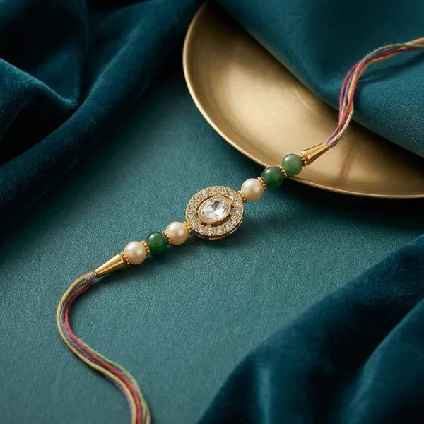 Green_Beaded_Decorative_Rakhi_for_Brother