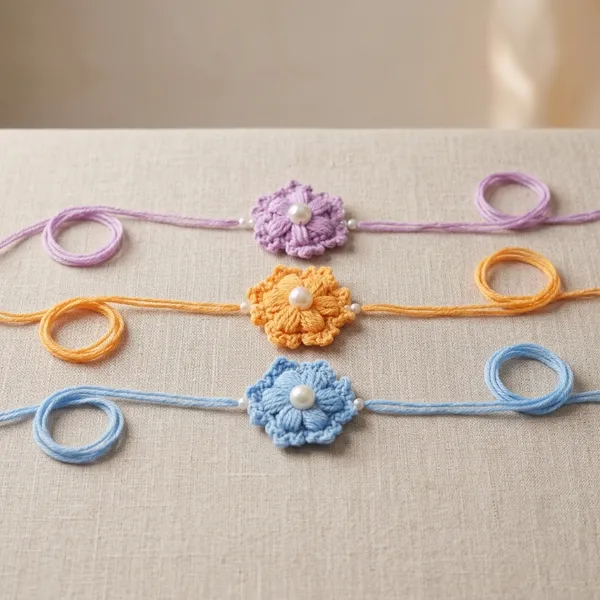 Multicolour_Floral_Thread_Rakhi_Set_of_3