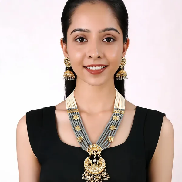Gold_Kundan_Brass_Layered_Floral_Necklace_Set_For_Women