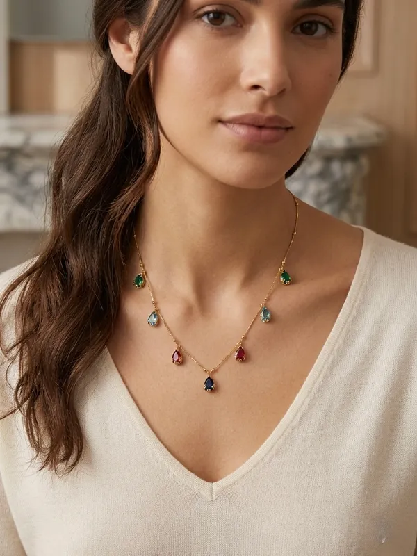 Gold_Tone_Multicolour_Teardrop_Pendant_Necklace