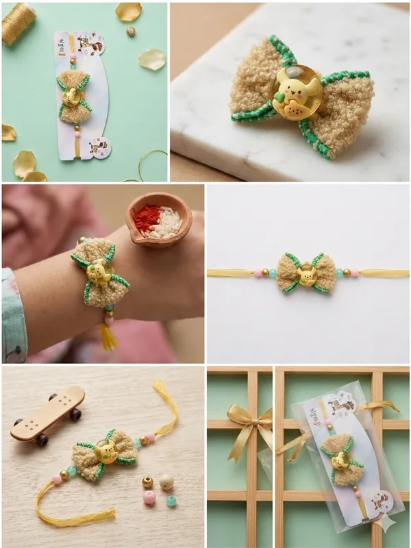 Beige_Fabric_Bunny_Motif_Rakhi_for_Kids