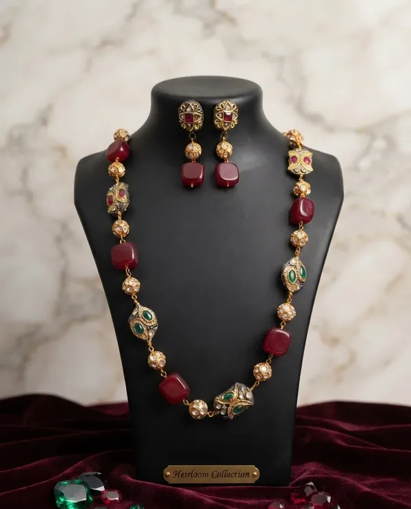 Gold_Tone_Red_Green_Stone_Necklace_Set_for_Women
