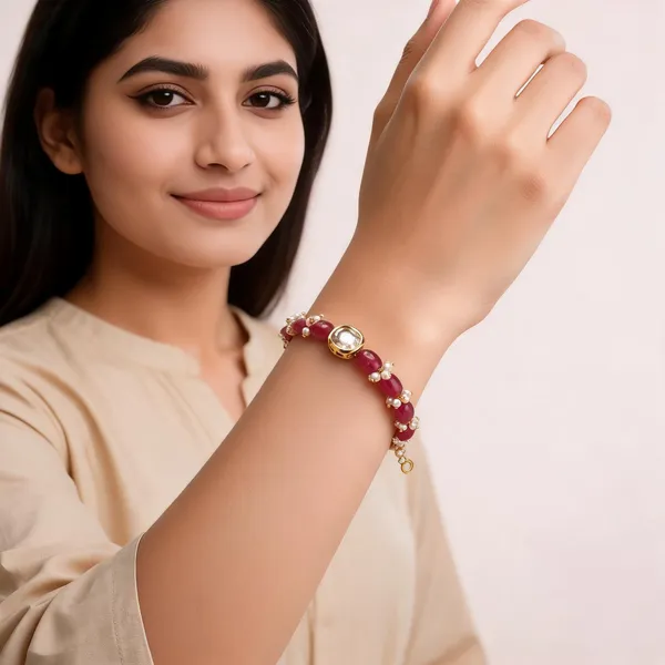 Red_White_Kundan_Brass_Beaded_Bracelet_For_Women