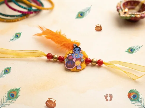 Yellow_Beaded_Krishna_Rakhi_for_Kids