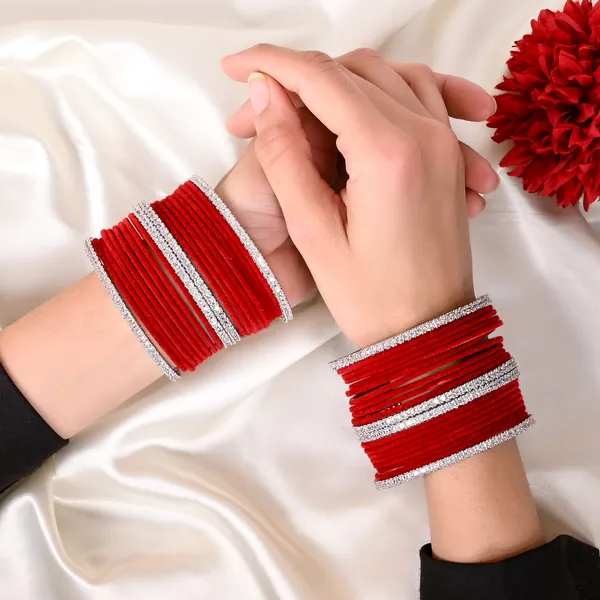 Red_Gold_Metal_Stacked_Bangle_Set_For_Women