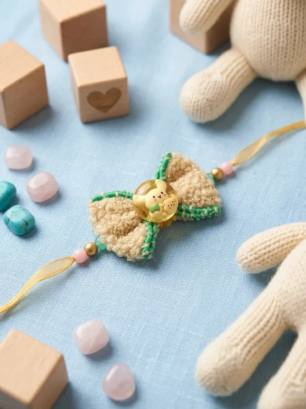 Beige_Fabric_Bunny_Motif_Rakhi_for_Kids