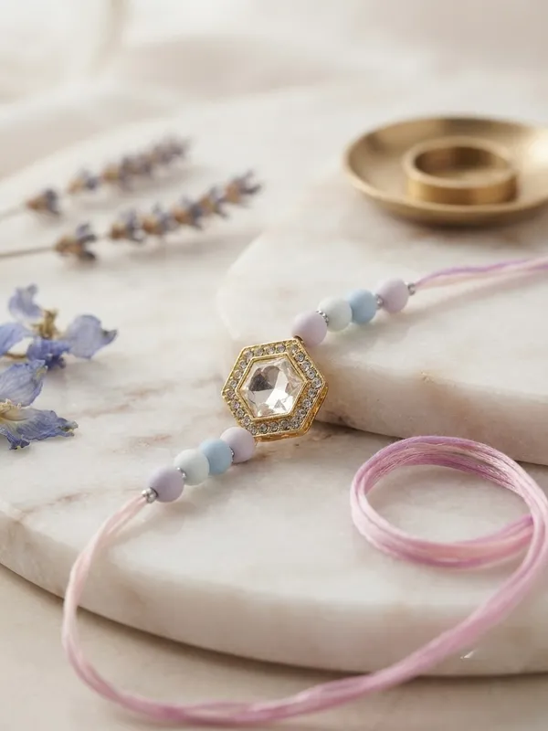 Pastel_Beaded_Hexagonal_Stone_Rakhi