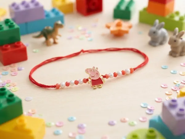 Red_Beaded_Peppa_Pig_Character_Rakhi_for_Kids