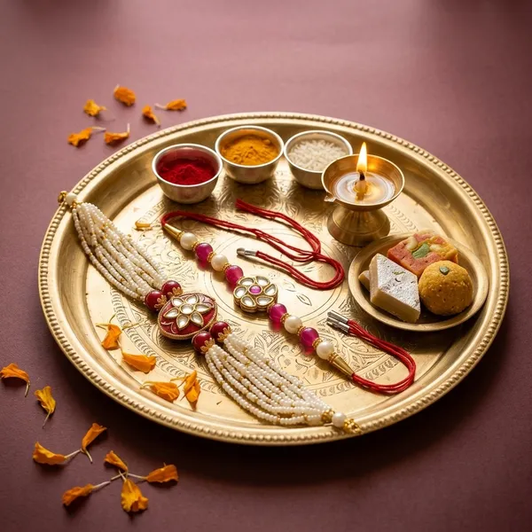 Brass_Traditional_Pearl_Rakhi_Set_For_Couple