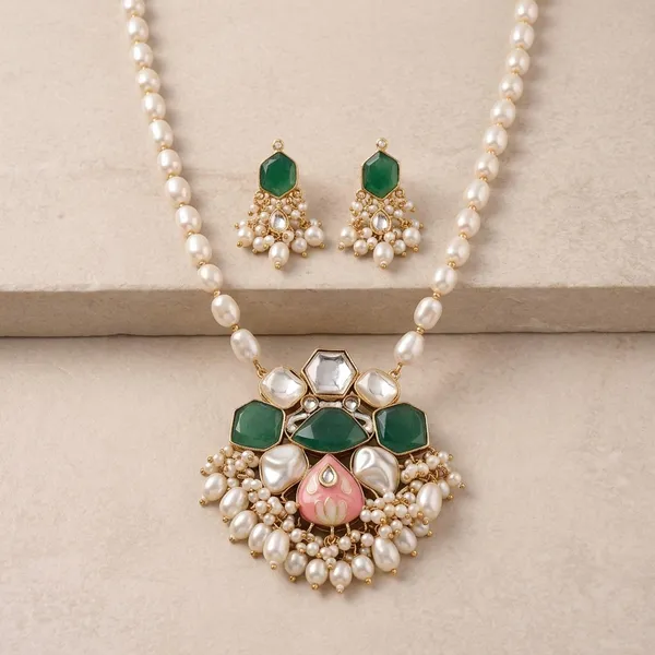 Green_White_Kundan_Brass_Stone_Necklace_Set_For_Women