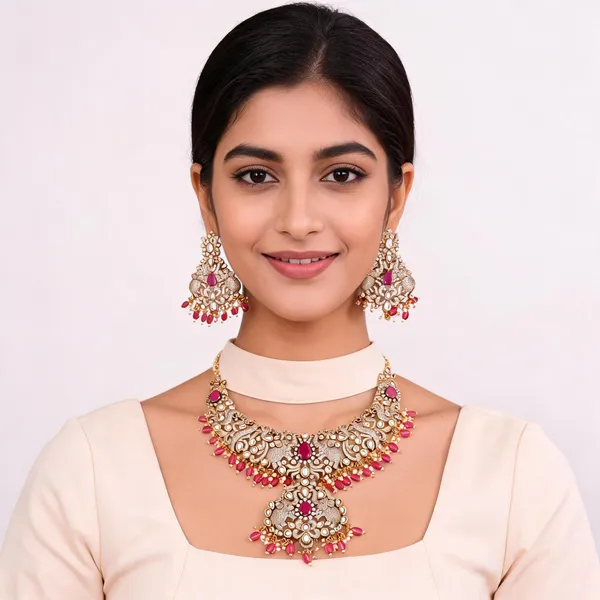 Gold_Kundan_Brass_Teardrop_Stone_Necklace_Set_For_Women