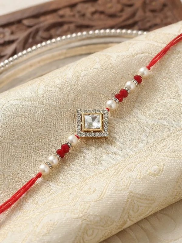 Red_Thread_Beaded_Square_Rakhi_for_Brothers