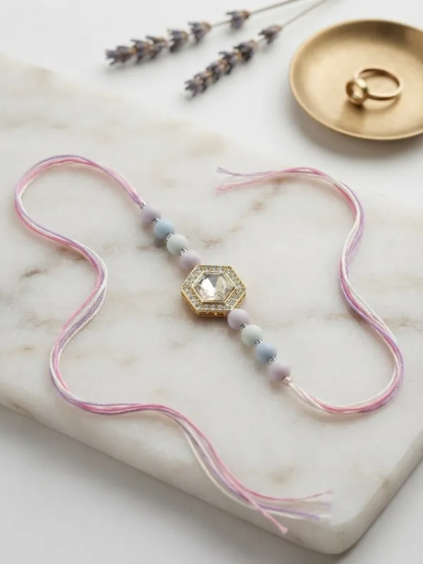 Pastel_Beaded_Hexagonal_Stone_Rakhi