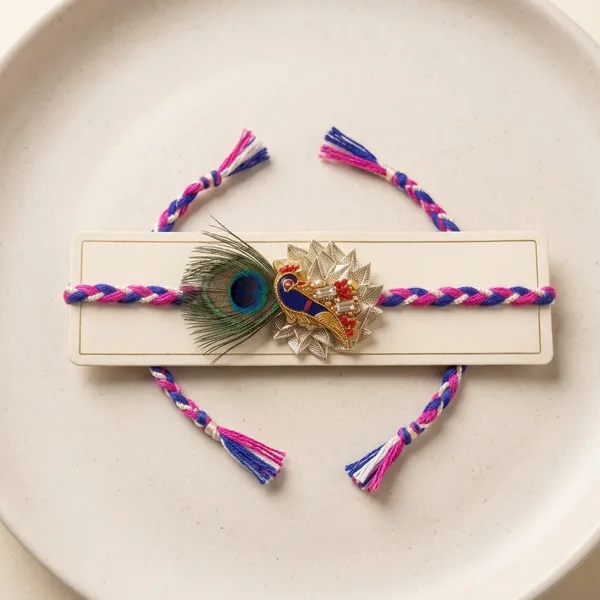 Multicolour_Peacock_Feather_Decorative_Rakhi
