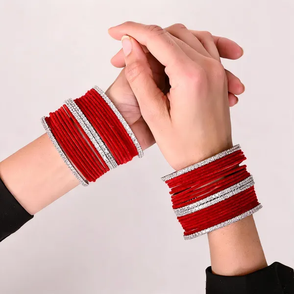 Red_Gold_Metal_Stacked_Bangle_Set_For_Women