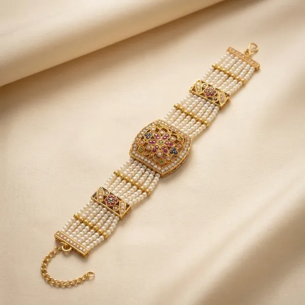Gold_White_Brass_Pearl_Haath_Bandh_For_Women