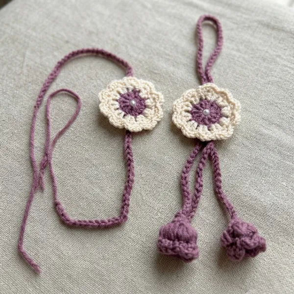 Purple_And_Cream_Crochet_Floral_Rakhi_&_Lumba_Pair_Set