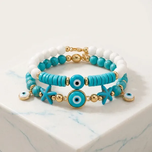 Turquoise_Gold_Brass_Coastal_Charm_Bracelet_For_Women