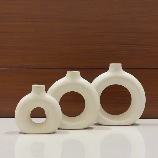 Ceramic_Modern_Ring_Shape_Flower_Vase_Set_Of_3