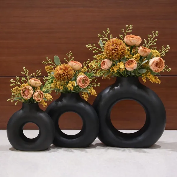 Ceramic_Modern_Ring_Multicolor_Flower_Vase_Set_Of_3