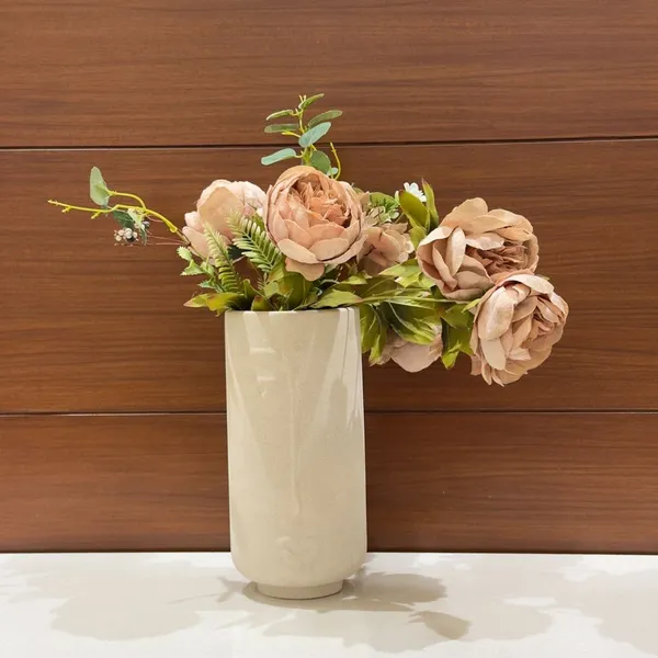 Ceramic_Minimalist_Abstract_Face_Textured_Beige_Flower_Vase