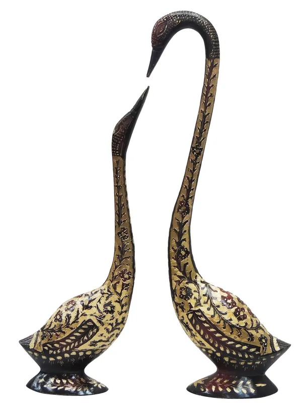 Brass_Showpiece_Duck_Pair_Statue_-_11x2.5x15_inch_(AN016_A)