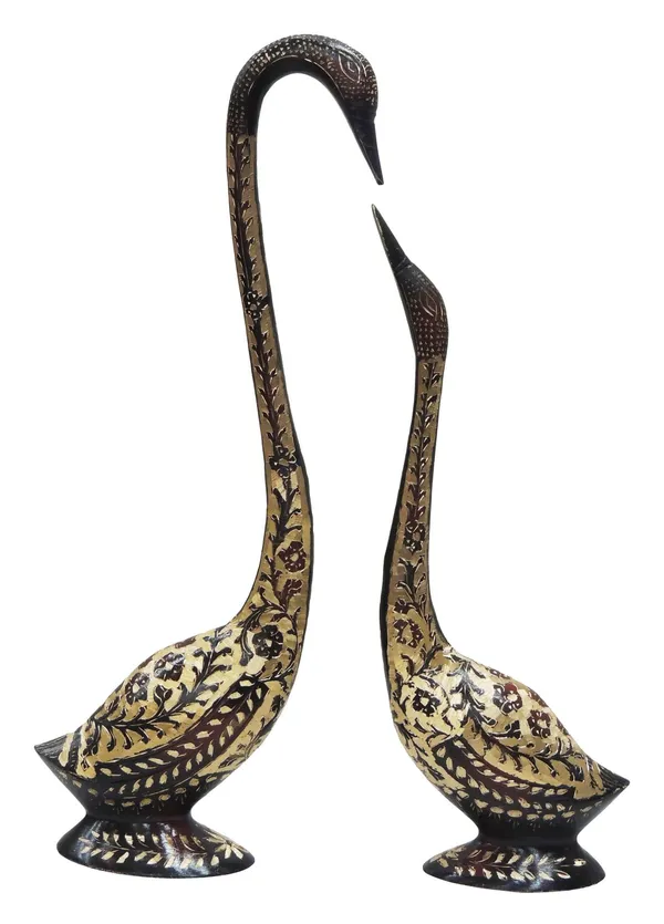 Brass_Showpiece_Duck_Pair_Statue_-_11x2.5x15_inch_(AN016_A)