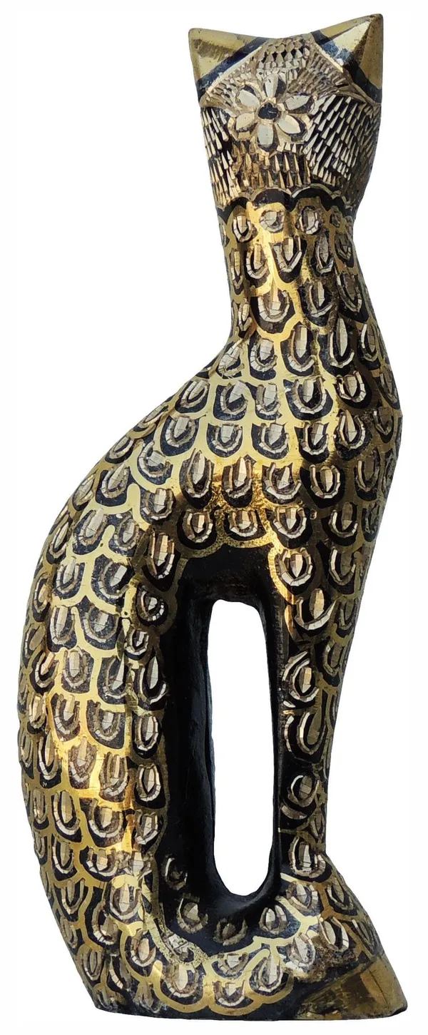 Brass_Showpiece_Cat_Statue_-_2x1.5x6_inch_(AN044_A)