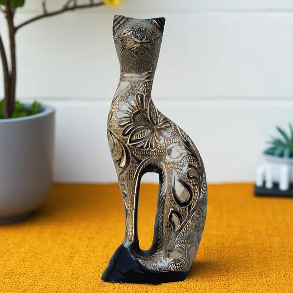 Brass_Showpiece_Cat_Statue_-_2x1.5x6_inch_(AN044_A)