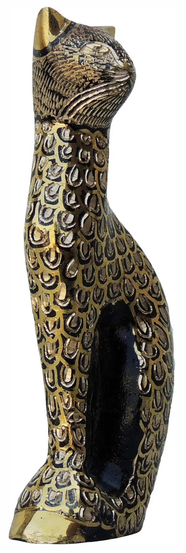 Brass_Showpiece_Cat_Statue_-_2x1.5x6_inch_(AN044_A)