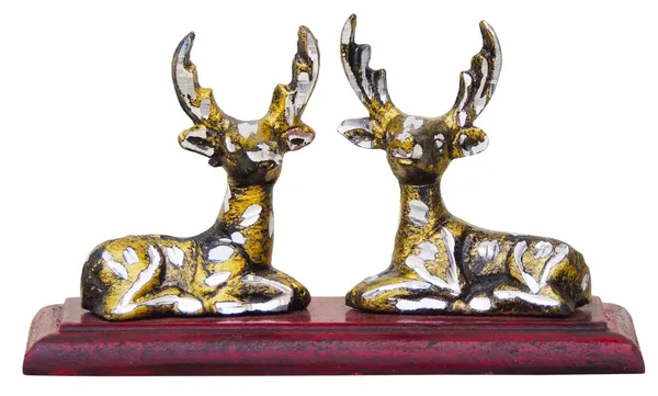 Zinc_Showpiece_Deer_Pair_with_Wooden_Base_Statue_-_5.5x2.4x3_inch_(AN068_A)
