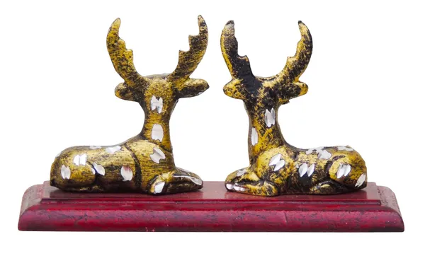 Zinc_Showpiece_Deer_Pair_with_Wooden_Base_Statue_-_5.5x2.4x3_inch_(AN068_A)
