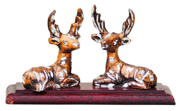Zinc_Showpiece_Deer_Pair_with_Wooden_Base_Statue_-_5.5x2.4x3_inch_(AN068_B)