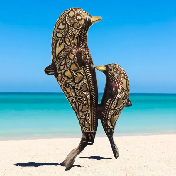 Brass_Showpiece_Dolphin_Fancy_Statue_-_4.5x2.5x8.2_Inch_(AN152)