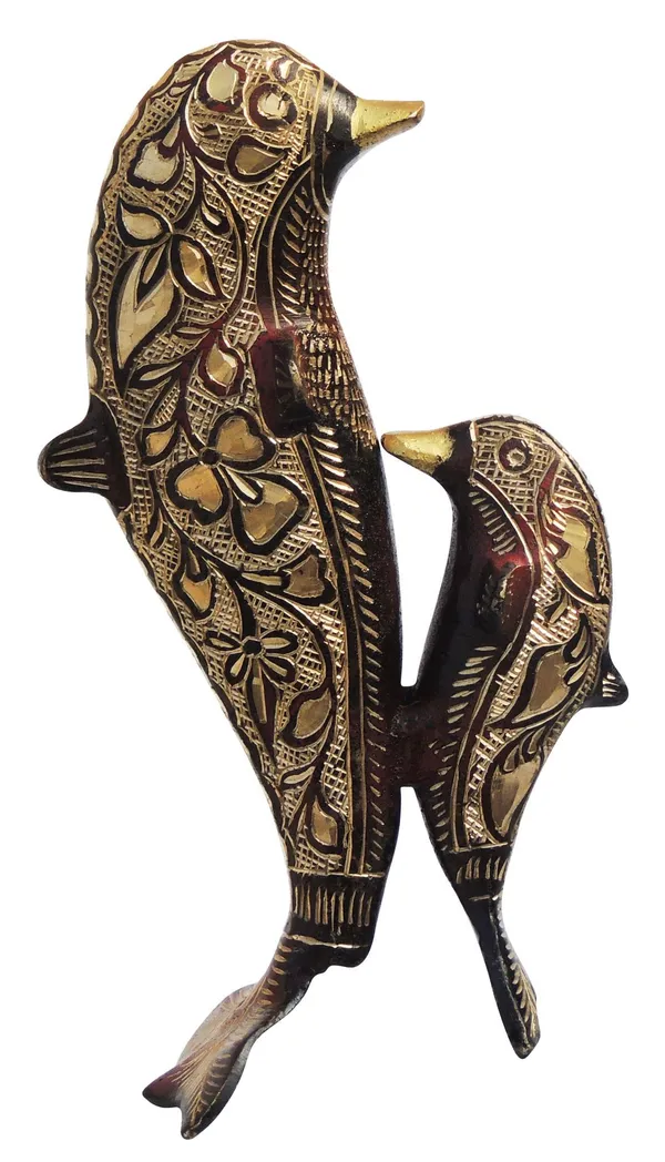 Brass_Showpiece_Dolphin_Fancy_Statue_-_4.5x2.5x8.2_Inch_(AN152)